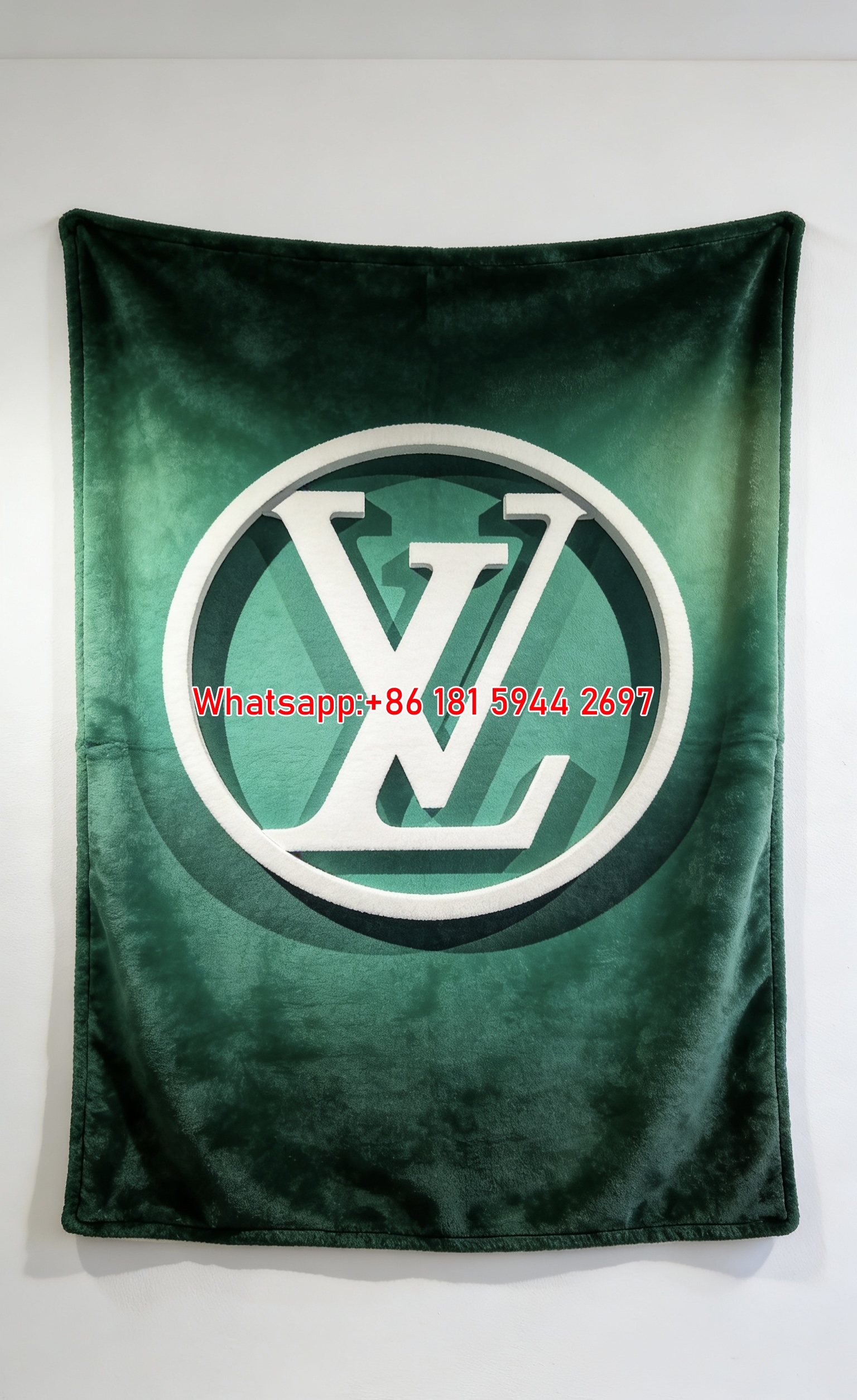 Emerald LV Logo Blanket Green LV Circle Throw 180